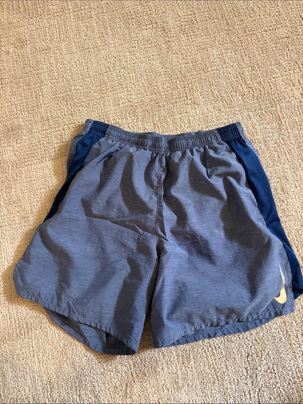 Nike Men's Two-Tone Blue Athletic Shorts with Swoosh